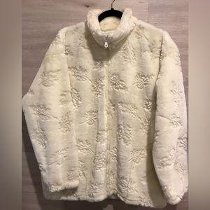 Womens Black Mountain  White Faux Fur /Teddy Jacket